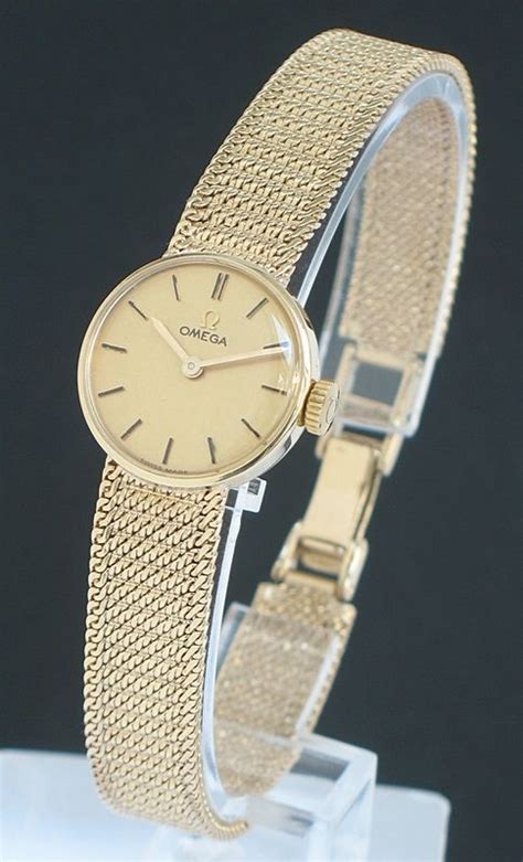 omega women's silver watch|solid gold ladies watch.